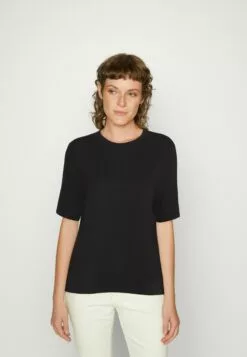 Selected Femme Slfessential Boxy Tee - T-Shirts - Black