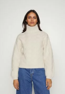 Selected Femme Slfharper High Neck - Strikkegenser - Birch