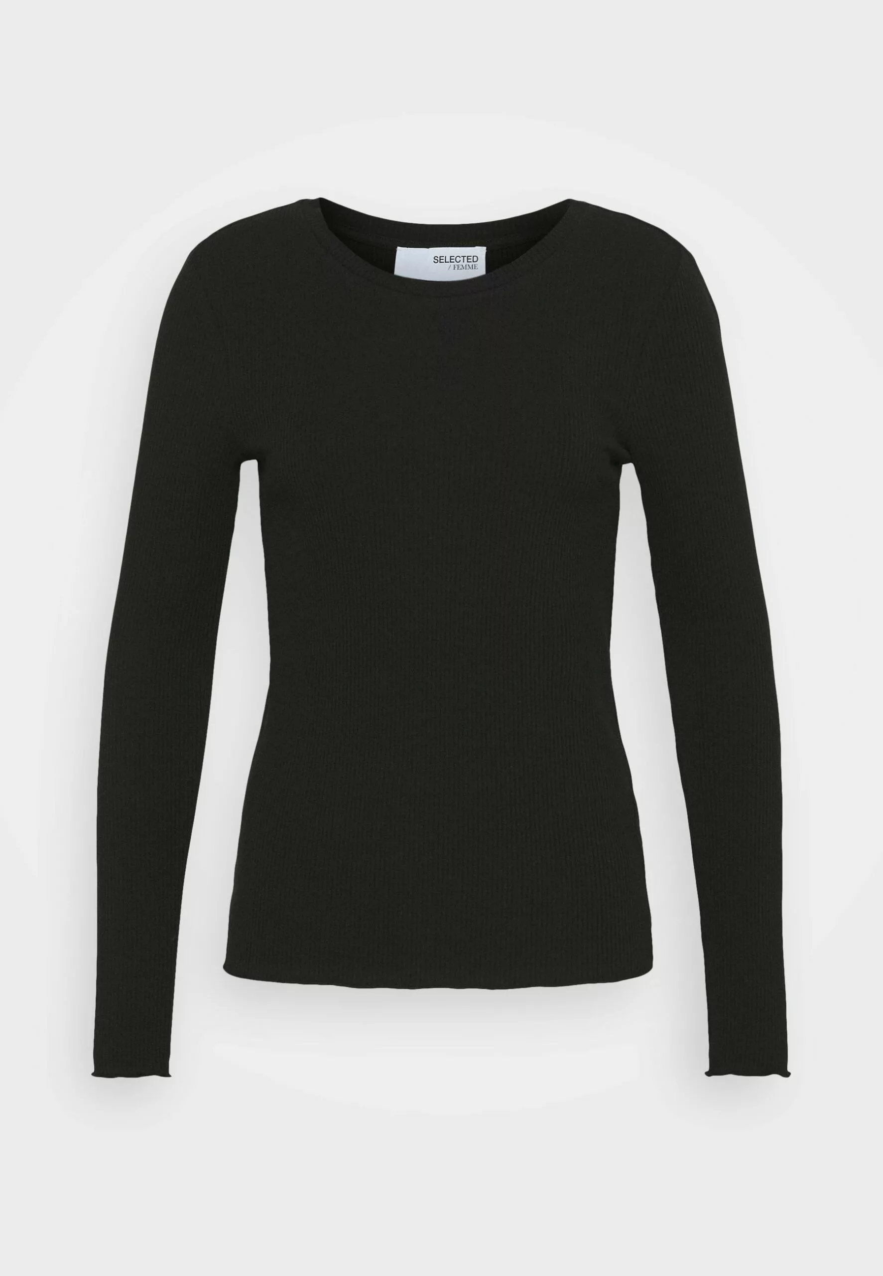 Selected Femme Slfanna Crew Neck Tee- Topper Langermet - Black 4 Selected Femme Slfanna Crew Neck Tee- Topper Langermet - Black - Bilde 4