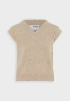 Selected Femme Slfalma - Strikkegenser - Sandshell -Selected Femme Butikk 0f79e7dbf8b64b17bf3dd93229b43597