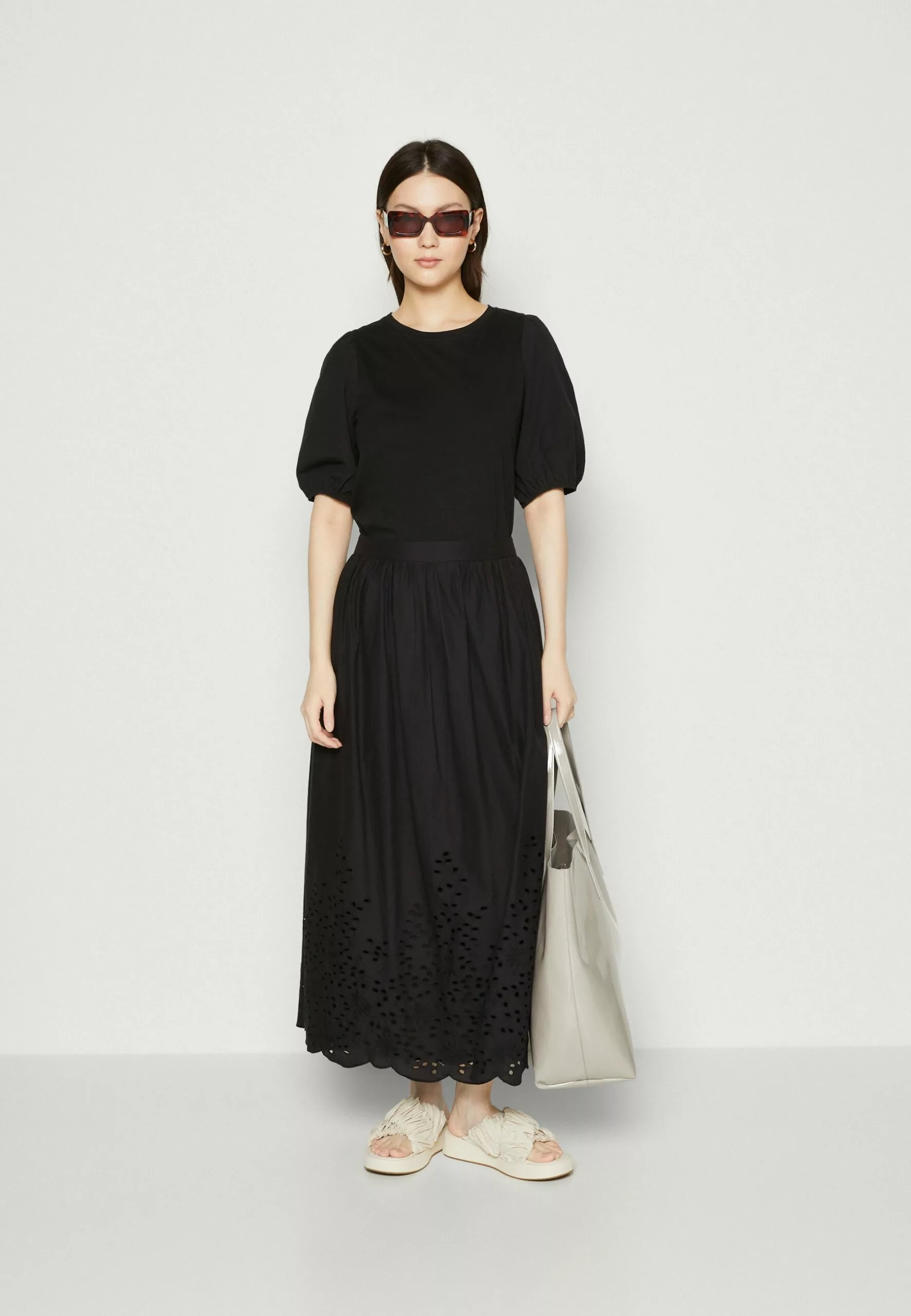 Selected Femme Slframone Ankle Skirt - A-Line Skjørt - Black 2 Selected Femme Slframone Ankle Skirt - A-Line Skjørt - Black - Bilde 2