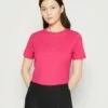 Selected Femme Slfmyessential Ss O-Neck Noos - T-Shirts - Peacock Pink