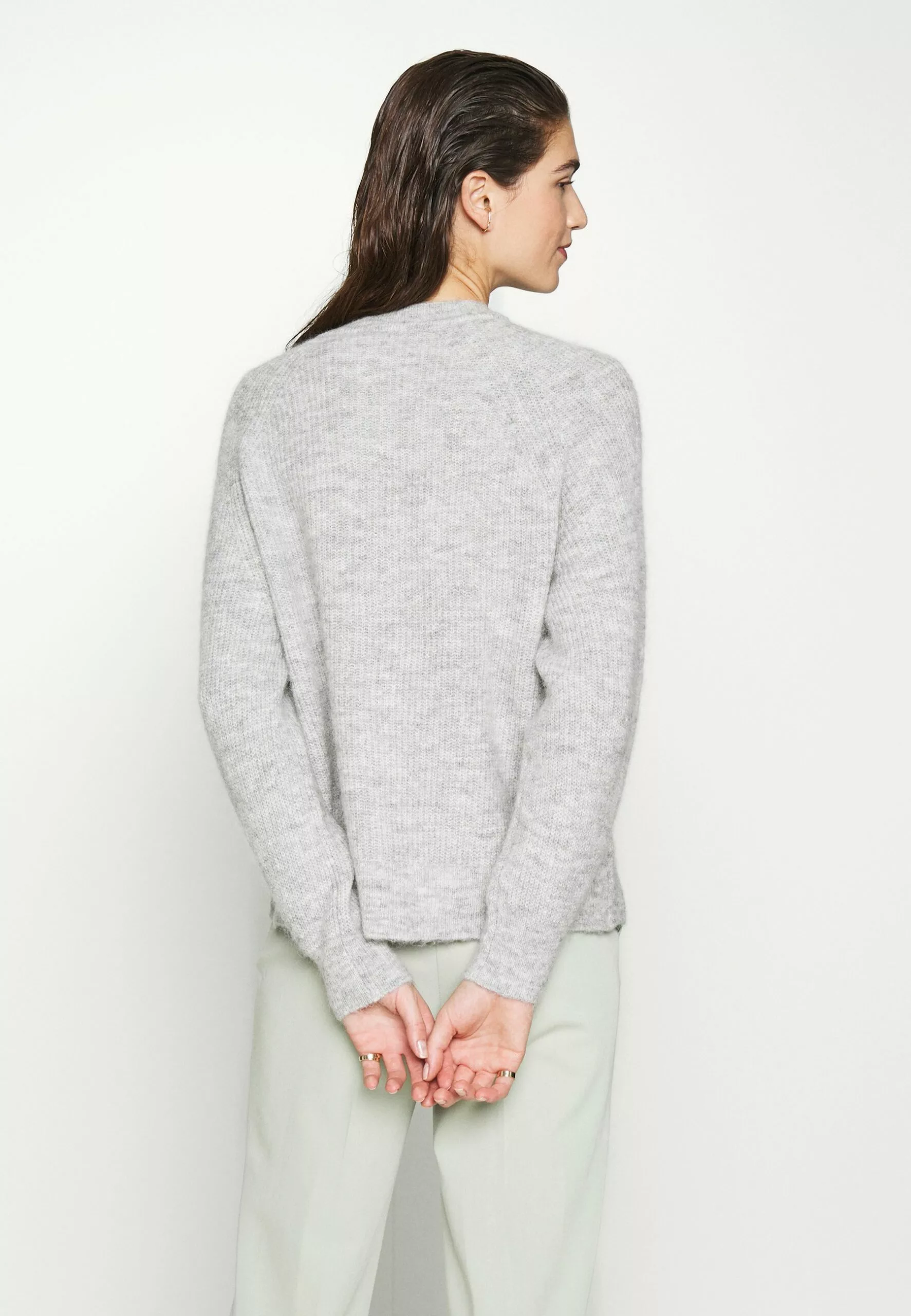 Selected Femme Slflulu LsNoos - Cardigan - Light Grey Melange 3 Selected Femme Slflulu LsNoos - Cardigan - Light Grey Melange - Bilde 3