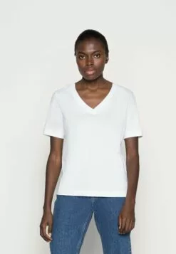 Selected Femme SlfstandardV Neck Tee- T-Shirts - Bright White