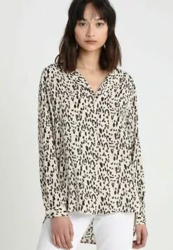 Front 15 Selected Femme Slfdynella Leo - Bluse - Sand Dollar/Black