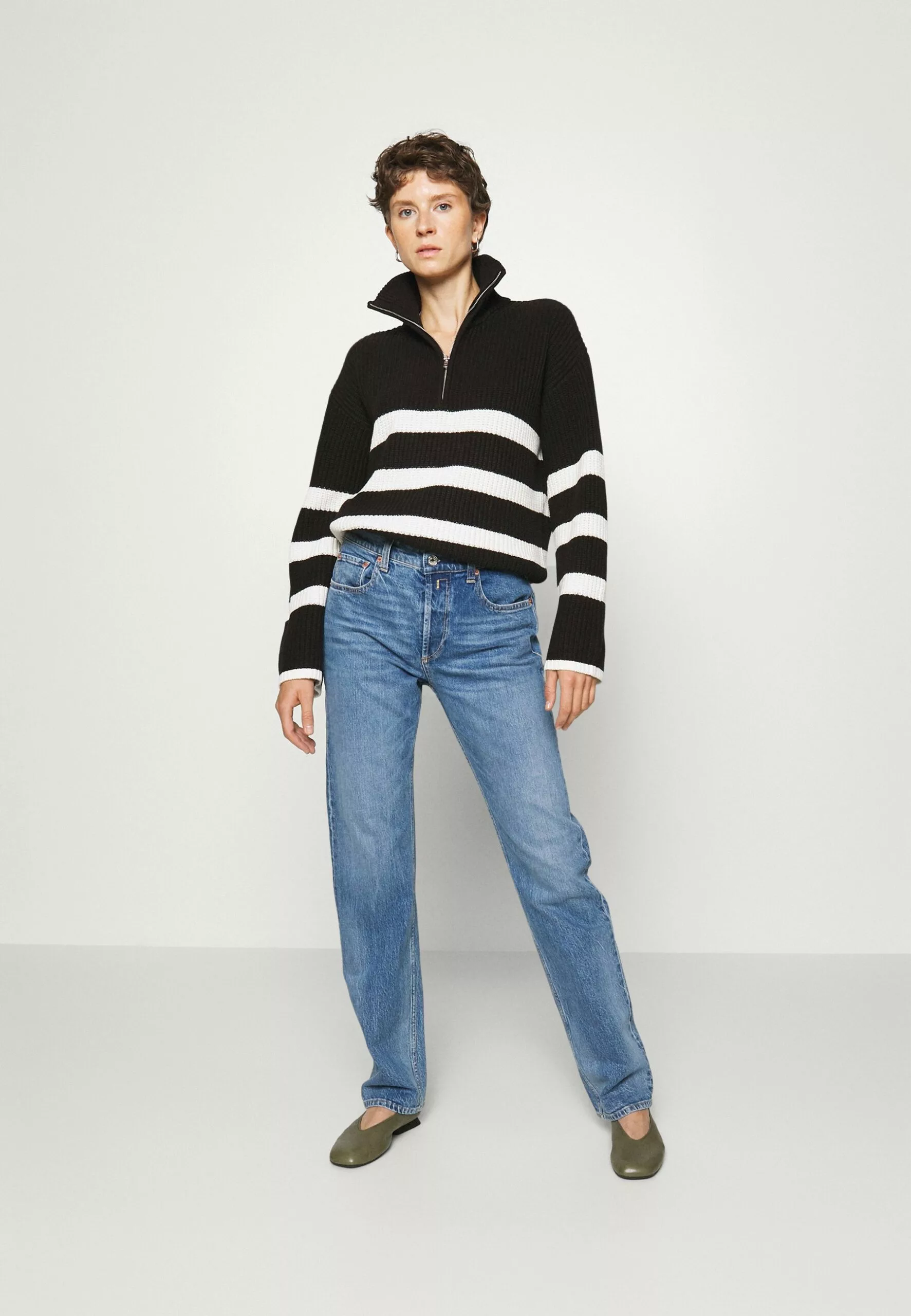 Selected Femme Slfbloomie Half Zip - Strikkegenser - Black 2 Selected Femme Slfbloomie Half Zip - Strikkegenser - Black - Bilde 2