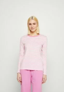 Selected Femme Slfessential Striped O Neck - Topper Langermet - Cyclamen