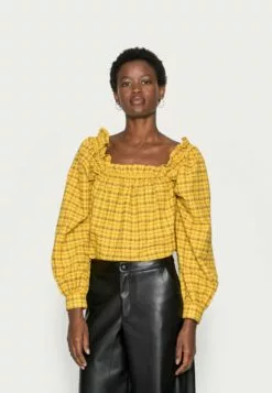 Selected Femme Slfcheckie Ls Top G - Bluse - Arrowwood