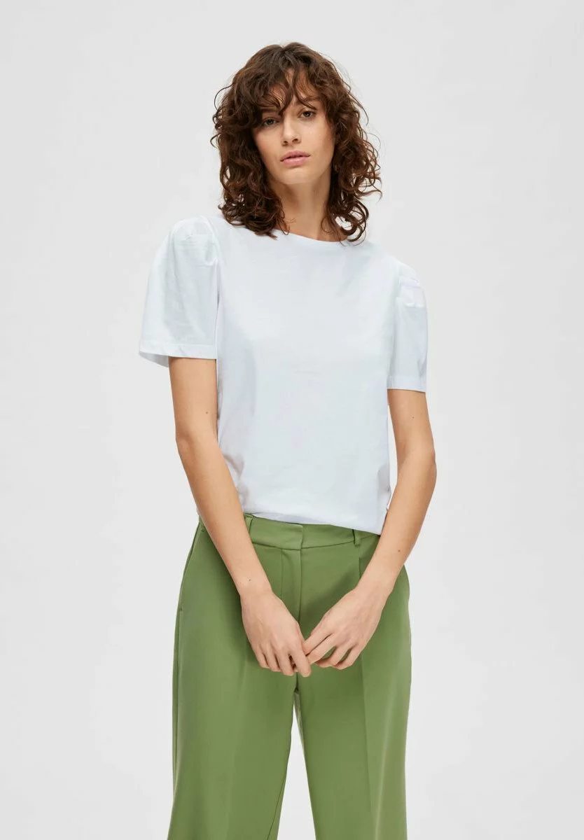 Selected Femme Slfofelia O Neck Tee - T-Shirts Med Print - Bright White 5 Selected Femme Slfofelia O Neck Tee - T-Shirts Med Print - Bright White - Bilde 5