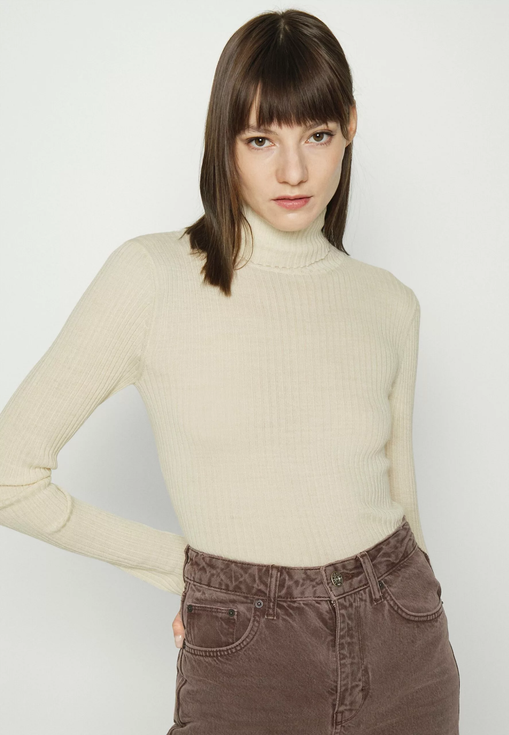 Selected Femme SlfcostinaRollneck- Strikkegenser - Birch 4 Selected Femme SlfcostinaRollneck- Strikkegenser - Birch - Bilde 4