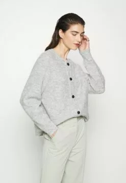 Front 57 Selected Femme Slflulu LsNoos - Cardigan - Light Grey Melange