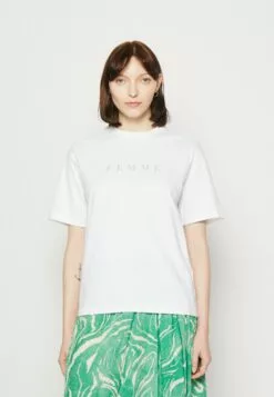 Selected Femme Slfvilja- T-Shirts Med Print - White
