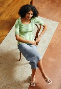 Selected Femme Slfanna U Neck - T-Shirts Med Print - Greenery