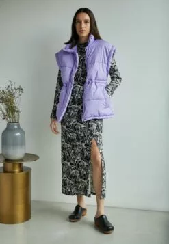 Selected Femme Slfbianca Puffer- Vest - Violet Tulip