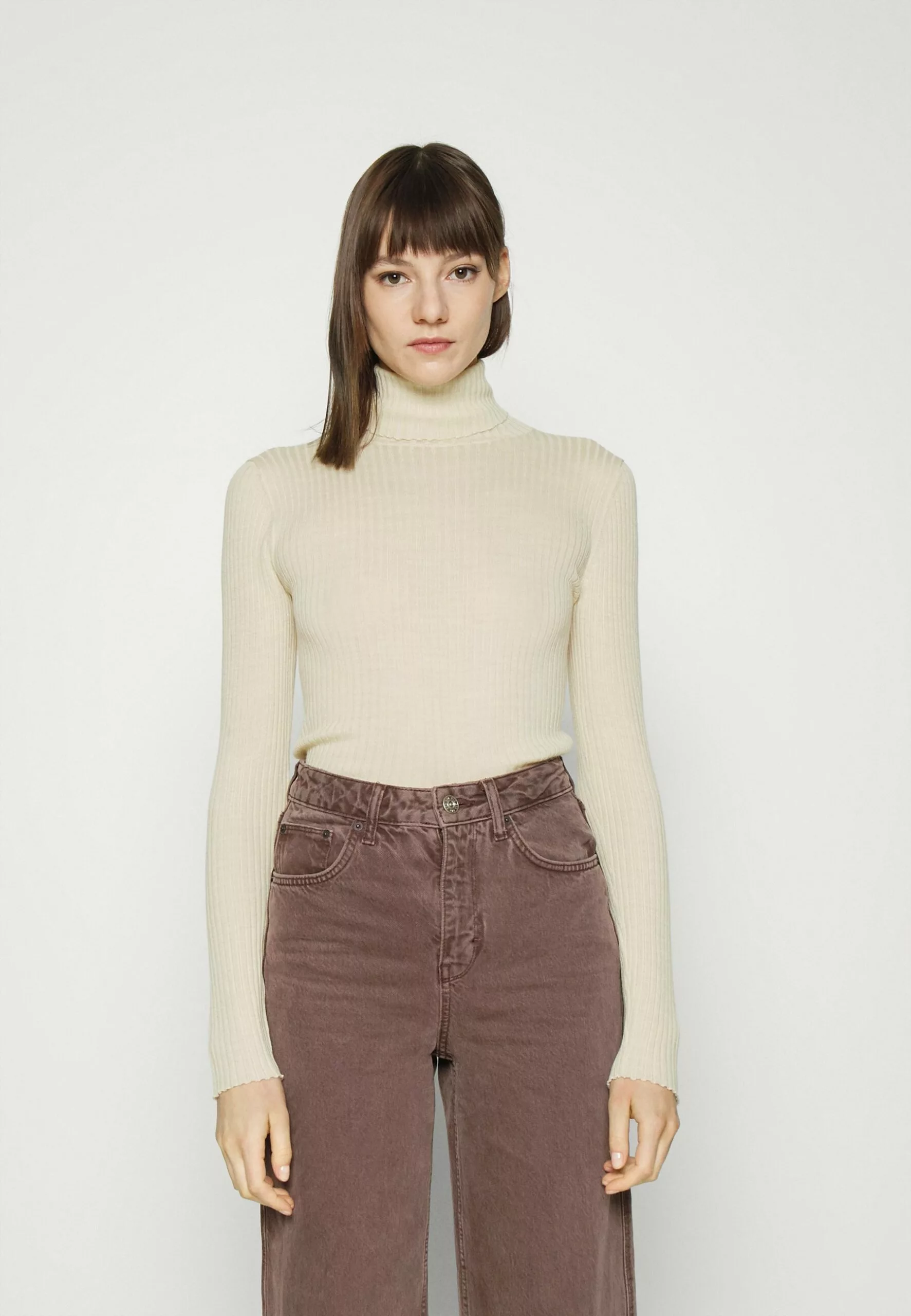 Selected Femme SlfcostinaRollneck- Strikkegenser - Birch 1 Selected Femme SlfcostinaRollneck- Strikkegenser - Birch