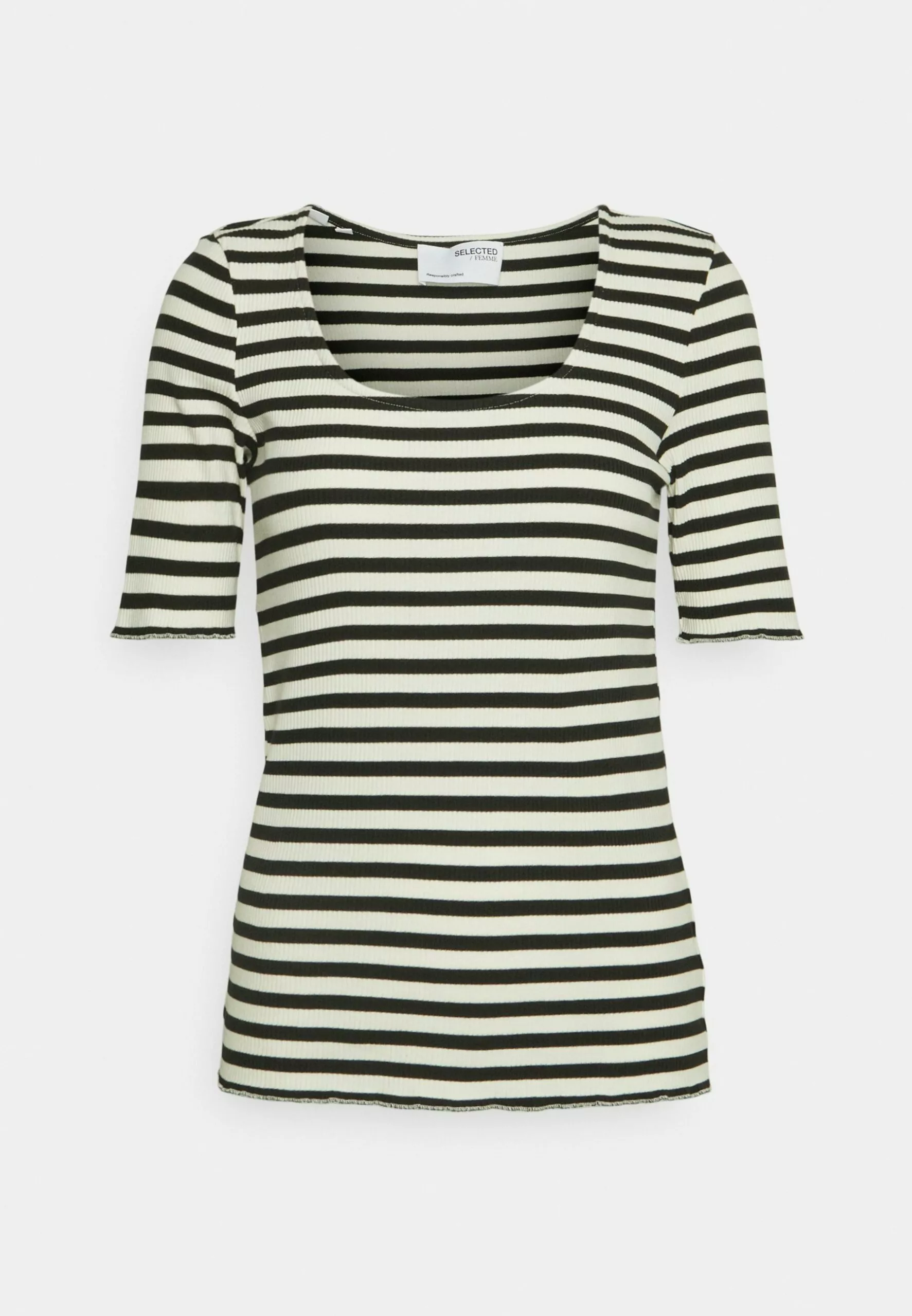 Selected Femme Slfanna U Neck - T-Shirts Med Print - Black 5 Selected Femme Slfanna U Neck - T-Shirts Med Print - Black - Bilde 5