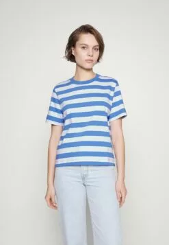 Selected Femme Slfessential Striped Boxy Tee - T-Shirts Med Print - Ultramarine/Bright White - Wide