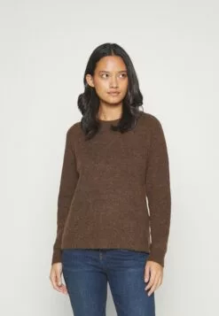 Selected Femme Slflulu O-Neck - Strikkegenser - Carafe/Melange