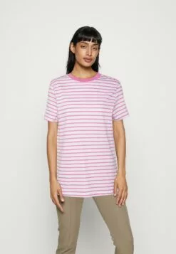 Selected Femme Slfmyessential Stripe O Neck Tee - T-Shirts Med Print - Cyclamen