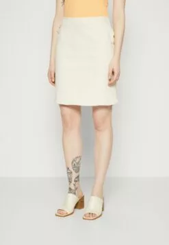 Selected Femme Slfkrista Skirt - Jeansskjørt - Whisper White