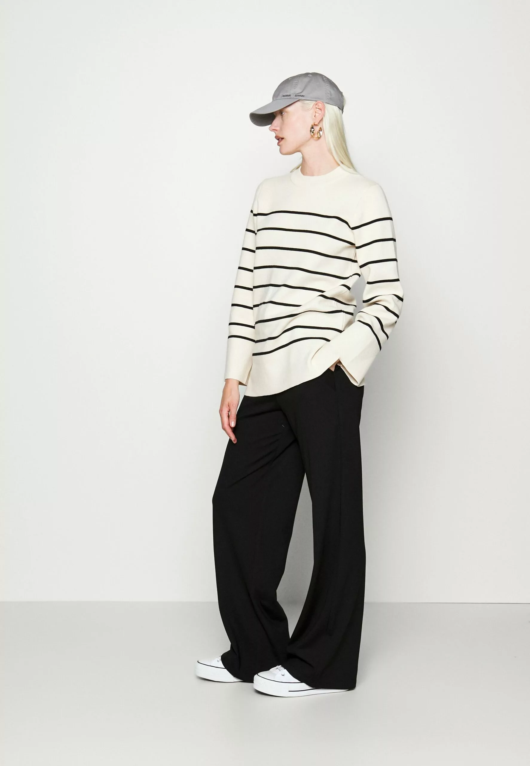 Slfliva Long O-Neck - Strikkegenser - Birch/Black 2 Slfliva Long O-Neck - Strikkegenser - Birch/Black - Bilde 2