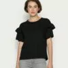 Selected Femme Slfrylie Florence Tee - T-Shirts Med Print - Black