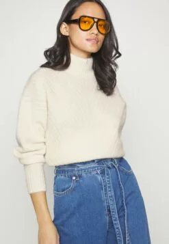 Selected Femme Slfsif Highneck - Strikkegenser - Birch -Selected Femme Butikk b9db6a4fb42b4d6b8048118bafc24471