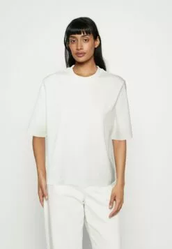 Selected Femme Slfjolie Broderi Tee - T-Shirts Med Print - Snow White