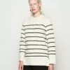 Slfliva Long O-Neck - Strikkegenser - Birch/Black