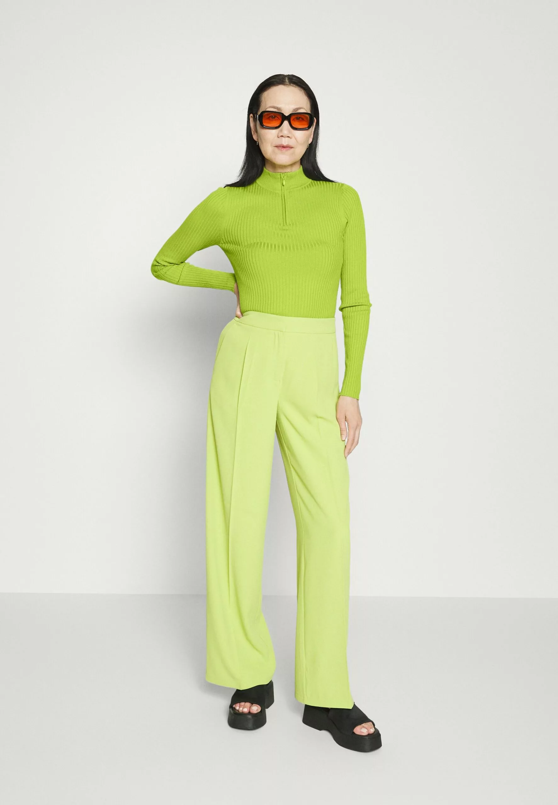 Selected Femme Slflydia Highneck Zip - Strikkegenser - Dark Citron 4 Selected Femme Slflydia Highneck Zip - Strikkegenser - Dark Citron - Bilde 4