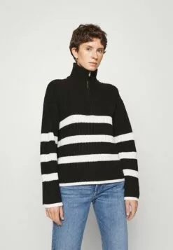 Selected Femme Slfbloomie Half Zip - Strikkegenser - Black