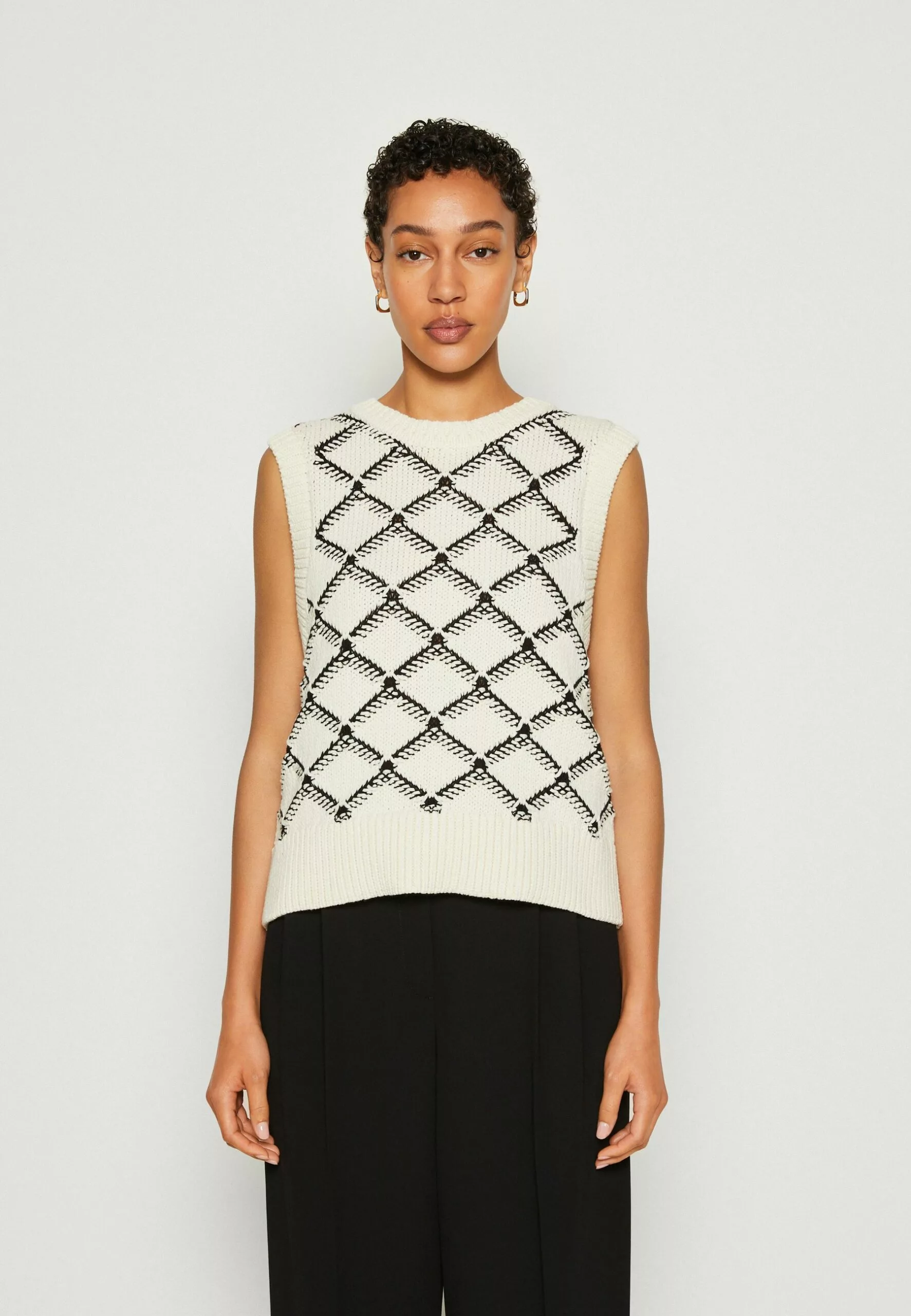 Selected Femme Slfolivia Cropped Vest - Strikkegenser - Birch 1 Selected Femme Slfolivia Cropped Vest - Strikkegenser - Birch