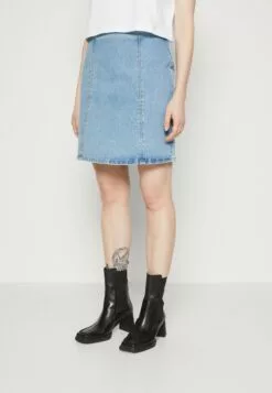 Selected Femme Slfkrista Skirt - Jeansskjørt - Light Blue Denim