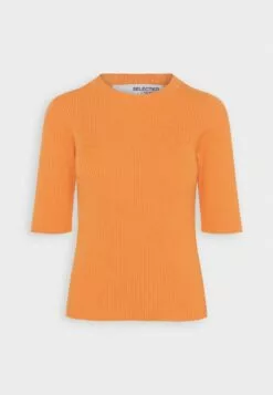 Selected Femme Slfmala O Neck - T-Shirts - Papaya -Selected Femme Butikk f55fcf311dfc4f1a8661241acbd7bda3