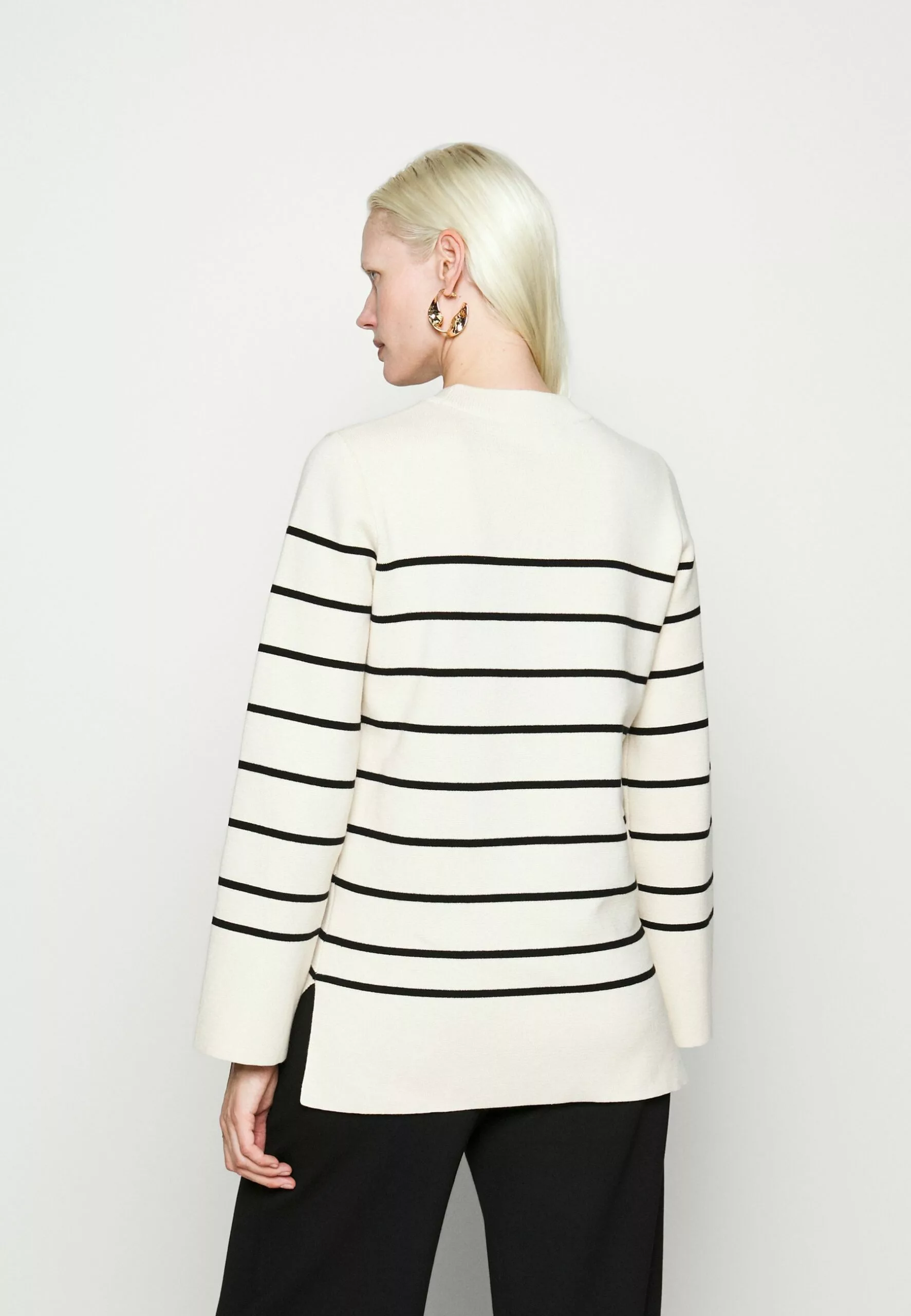 Slfliva Long O-Neck - Strikkegenser - Birch/Black 3 Slfliva Long O-Neck - Strikkegenser - Birch/Black - Bilde 3