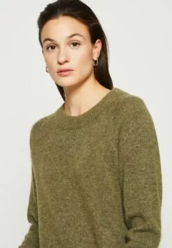 Selected Femme Slflulu Ls O-Neck B - Strikkegenser - Dusky Green/Melange -Selected Femme Butikk fc3c40b209d4463ebf5494a6664377fe